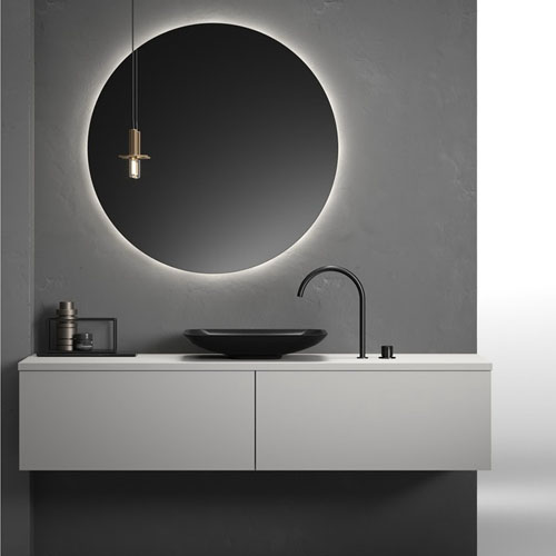 European Style New Melamine Color MDF Bathroom Vanity with LED Mirror and Ceramic Basin VT-C-059