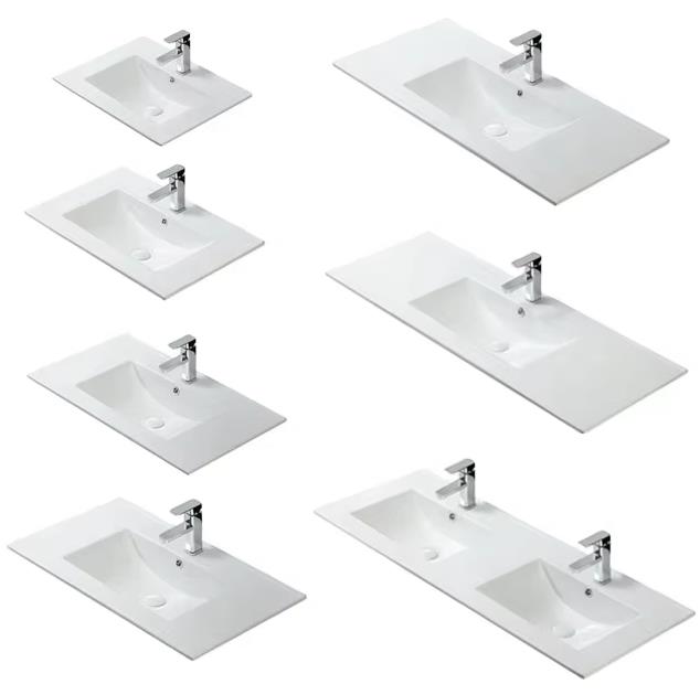 ceramic integrated sink from 50cm to 150cm