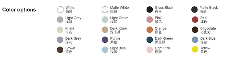 color options for integral sink