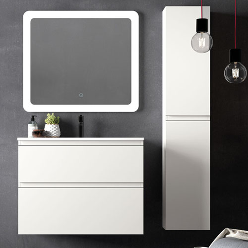 Custom Modern Wall Mounted Cabinet Bathroom Vanity With Sink Smart Led Mirror VT-C-001
