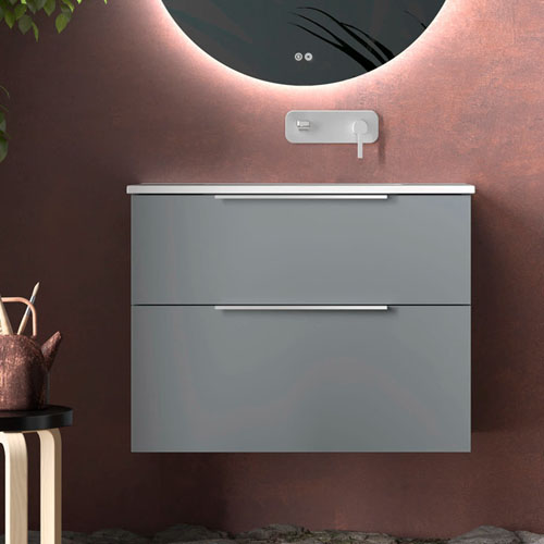 China Factory Floating Bathroom Vanity With Corian sink VT-C-025