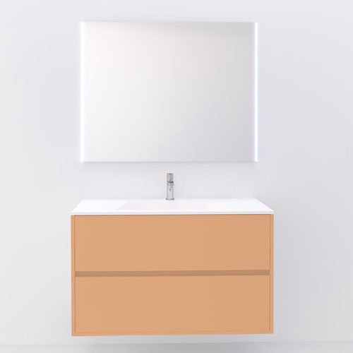 Color Wall Mounted Mdf Veneer Bathroom Vanities VT-C-028