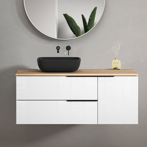 Custom Plywood Bathroom Sanitary Ware Furniture Wall Floating Cabinet Vanity Set VT-C-038