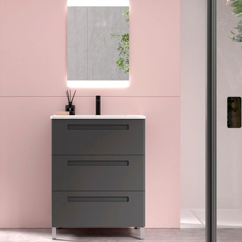 Small Compact Freestanding Bathroom Vanity Cabinet with Sink VT-C-040 