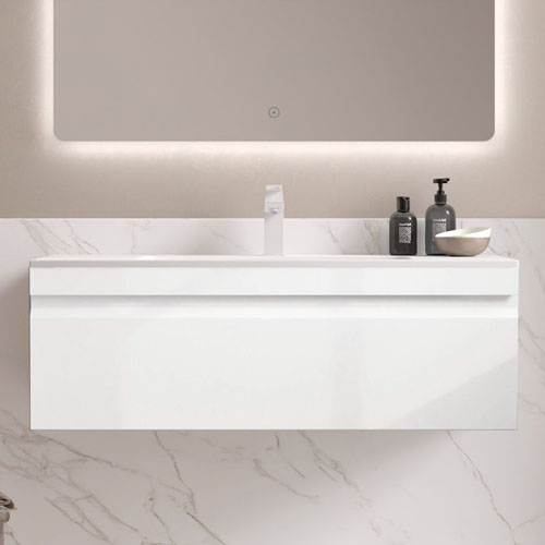 China Custom MDF Bathroom Cabinet with Integrated Sinks VT-C-046