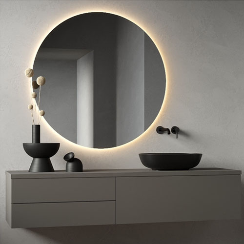 Floating Bathroom Vanity with Mirror LED and Ceramic Basin VT-C-062