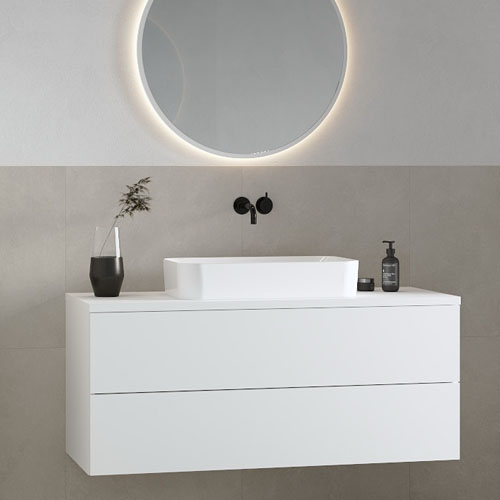 High Gloss White Plywood MDF PVC Bathroom Vanity VT-C-065