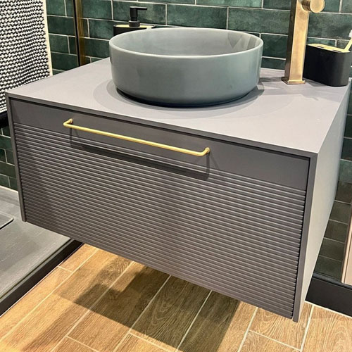 Customized Design Modern MDF Bathroom Vanity with Matte Color Basin VT-C-069