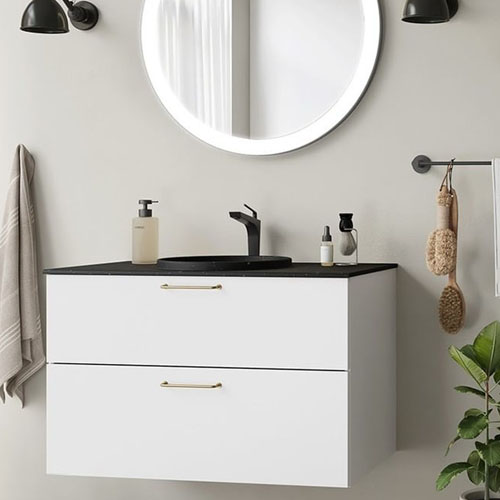 Modern Melamine Plywood Wall Mounted Bathroom Vanity with Mirror Cabinet VT-C-072