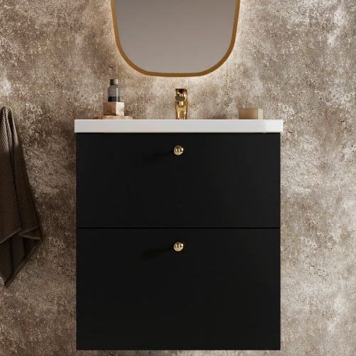 Luxury Bathroom Cabinet with Cabinet Basin and Gold Handle VT-C-080