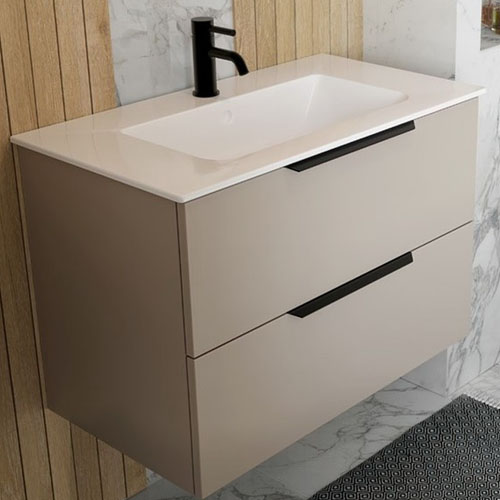 Hot Selling Custom Modern Wall Mounted Bathroom Sets Luxury Cabinet With Ceramic Integral Sink VT-C-085 