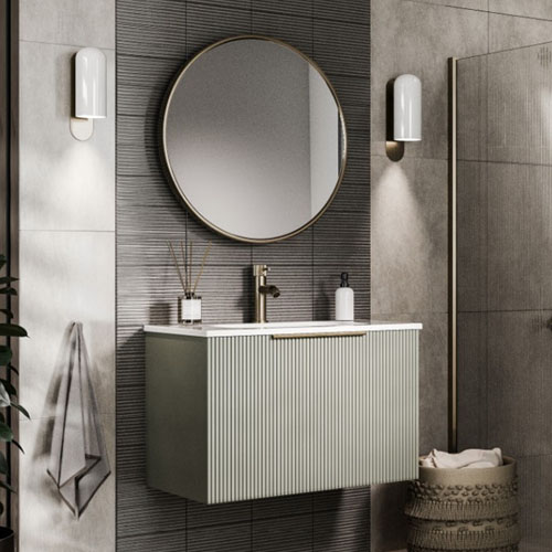 Luxury Stripe Effect  Wall-mounted Bathroom Furniture Cabinet Vanity Unit  VT-C-097 