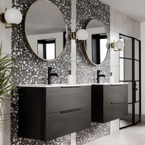 Modern 60/70/80/90/100cm Bathroom Cabinet Vanity with Mirror and Integral Sink for Hotel Bathroom  VT-C-098