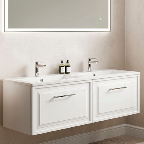 Hot Selling White Color Bathroom Cabinet Ceramic Sink Vanity Space Bathroom Cabinet for Home Hotel Use VT-C-099 