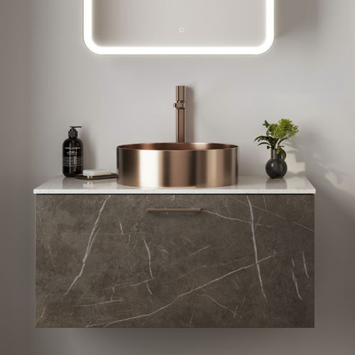 Bathroom Cabinet with Golden Ceramic Sink VT-C-102