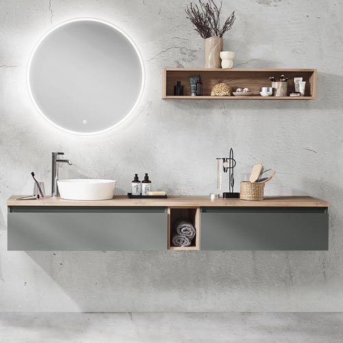 China Bathroom Vanity with Butcher Black Countertop VT-C-105 