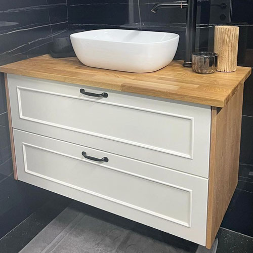 Classic Bathroom Cabinet with Butcher Block Bathroom Vanity Top VT-C-120 