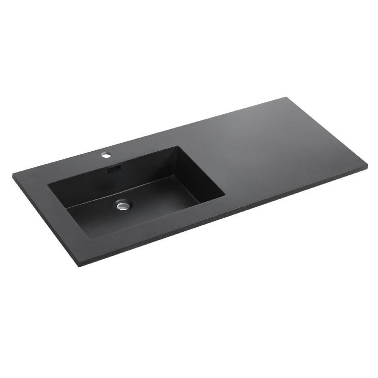 Black Solid Surface Wash Basin – Non-Porous & Stain Resistant 2001