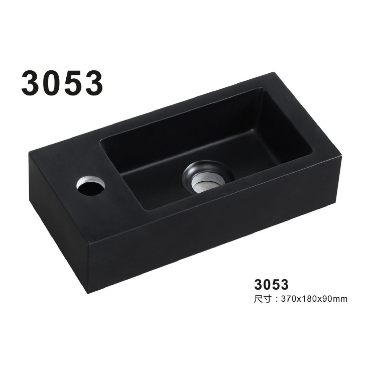 Solid Surface Cabinet Bathroom Sink in Black 