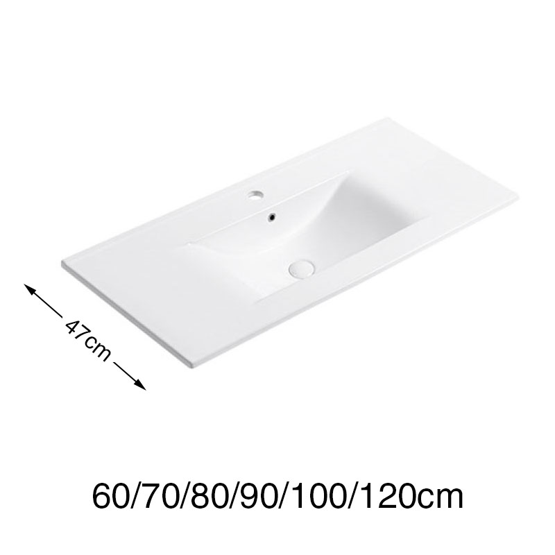 Seamless integrated ceramic bathroom sink 