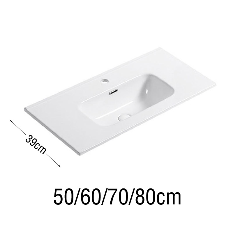 China Integrated Bathroom Sinks Depth 39cm 