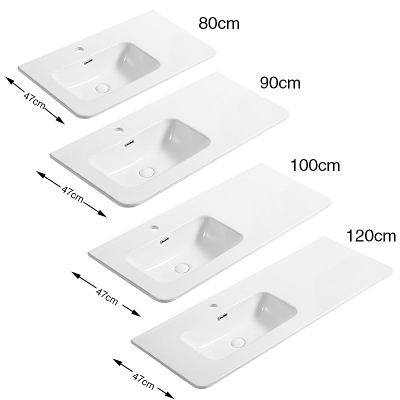 Thin Countertop Washbasin with Offset Sink