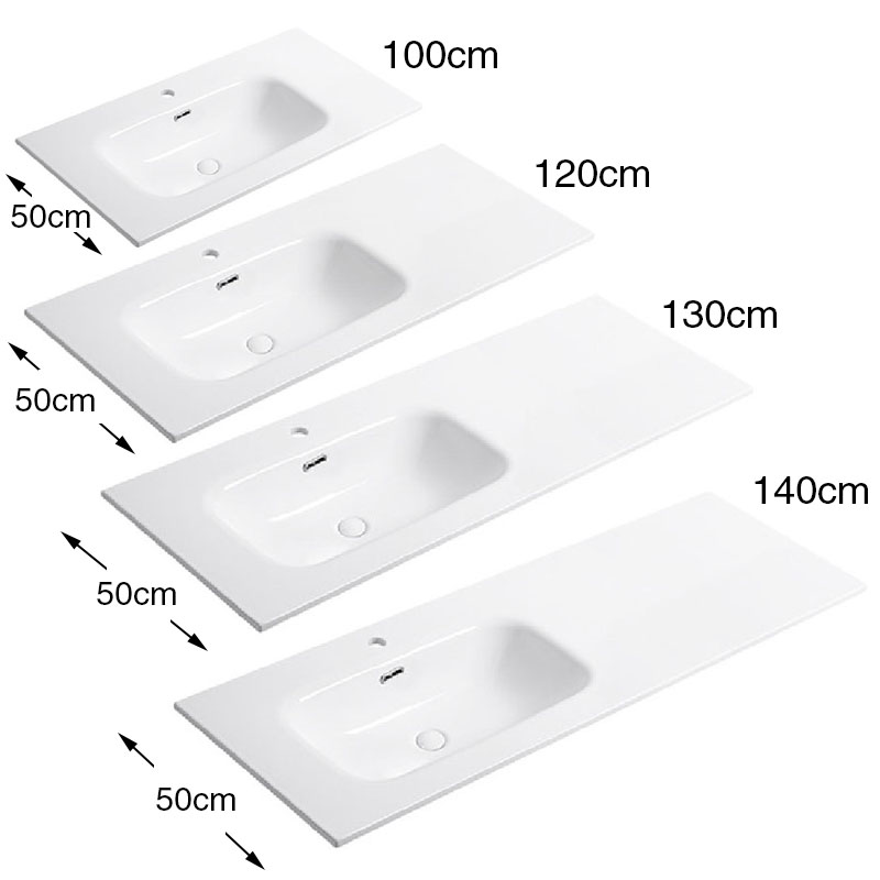 Vanity Top With Left Offset Sink Depth Width 50cm 