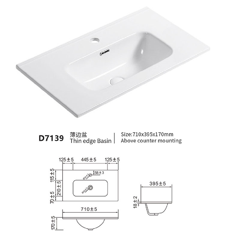 China Integrated Bathroom Sinks Depth 71x39cm