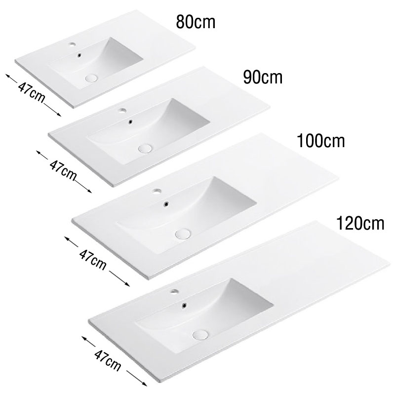 Integrated Sink Countertop Wash Basin Left Sink 80cm 90cm 100cm 120cm 