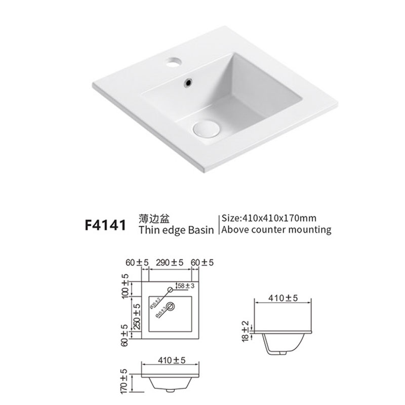 Tiny Ceramic Bathroom Sink For Cabinet 