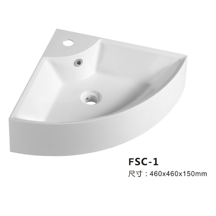 Acrylic Solid Surface Corner Vanity Basin FSC-1
