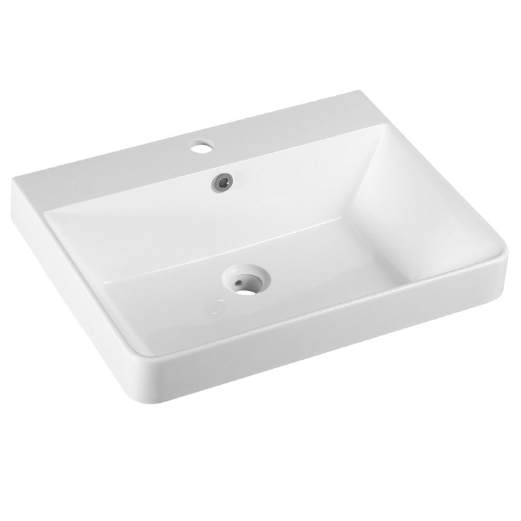 Solid Surface Cabinet Bathroom Sink in White 6066